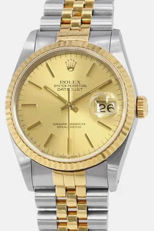 Rolex Champagne 18k Yellow Stainless Steel Datejust Automatic Men