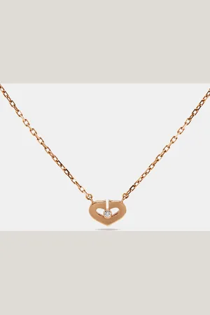 Cartier C Heart de Diamond 18k Rose Necklace