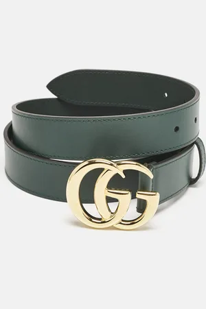 Gucci Dark Leather GG Marmont Buckle Belt 95 CM