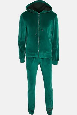 VERSACE Leather Logo Detail Velour Track Suit M
