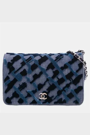 CHANEL Denim and Velvet Wallet On Chain