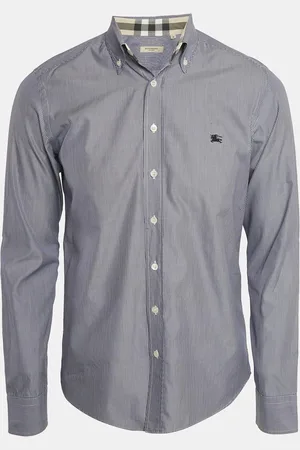 Burberry Stripe Cotton Button Front Full Sleeve Shirt M