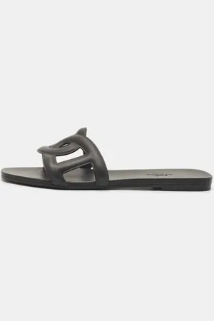 Hermès Rubber Aloha Flat Slide Sandals Size 37