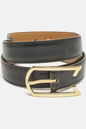 Hermès Noir Box Leather Vintage Buckle Belt 90 CM