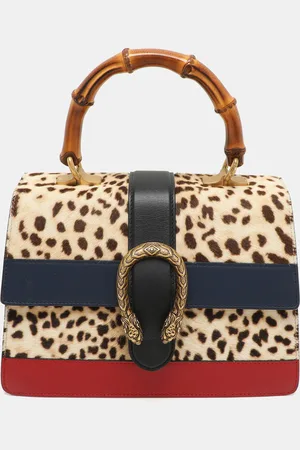 Gucci Calf Hair and Leather Medium Dionysus Bamboo Top Handle Bag