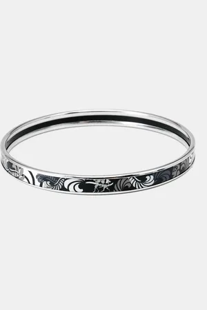 FREYWILLE Enamel Silver Tone Ultra Bangle Bracelet