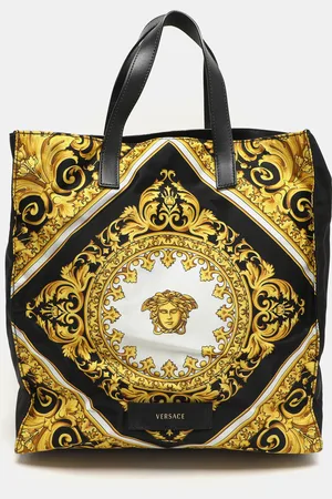 VERSACE Baroque Print Fabric Tote