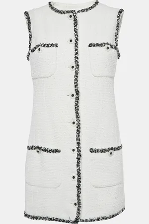 CHANEL Tweed Sleeveless Mini Dress M