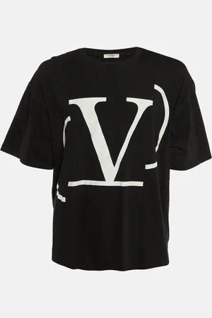 VALENTINO V Logo Print Cotton Crew Neck T-Shirt XL