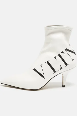 VALENTINO Leather VLTN Sock Ankle Length Boots Size 37