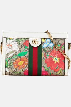 Gucci Small GG Supreme Flora Ophidia Chain Shoulder Bag