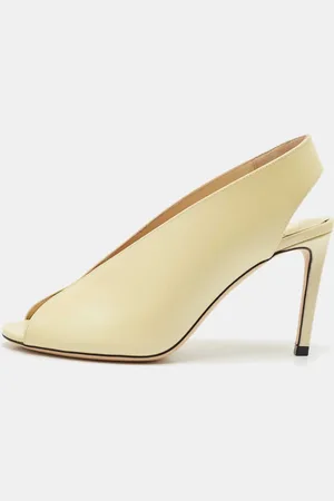 Jimmy Choo Cream Leather Shar Slingback Pumps Size 36.5