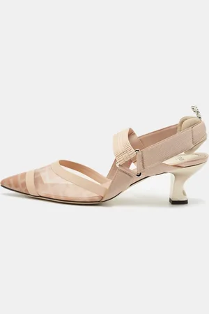 Fendi Zucca Mesh and Fabric Colibri Pumps Size 41