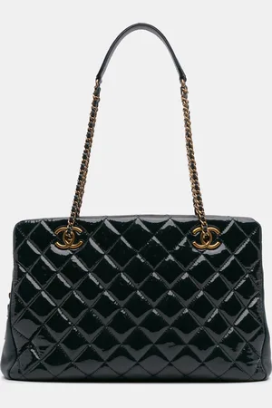 CHANEL Paris Salzburg Patent and Goatskin CC Eyelet Tote