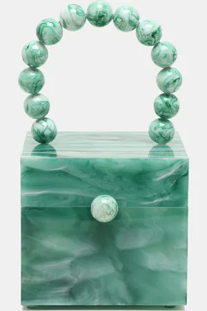 Cult Gaia Sage Acrylic Eos Top Handle Box Bag