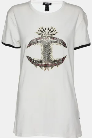 Roberto Cavalli Cotton Blend Monogram T-Shirt L