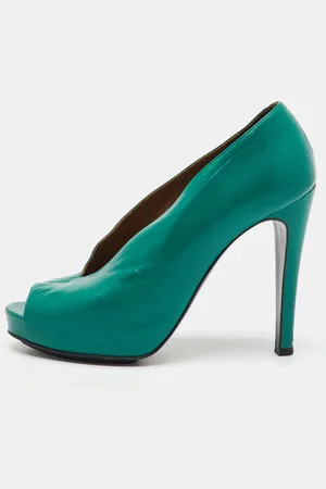 Hermès Leather Gloria Peep Toe Platform Pumps Size 37