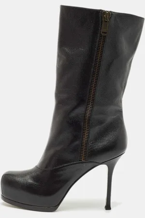 Saint Laurent Leather Tribtoo Platform Ankle Boots Size 39