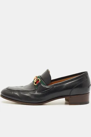 Gucci Leather Web Stripe Horsebit Loafers Size 41.5