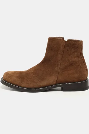 Brunello Cucinelli Suede Side Zip Ankle Length Boots Size 42.5