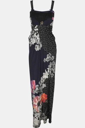 Roberto Cavalli Printed Viscose Midi Dress L