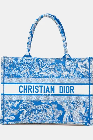 Dior Canvas Embroidered iviera Toile De Jouy Book Tote