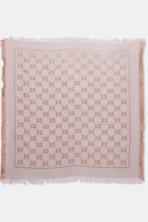 Gucci Lavender Lamé Logo Jacquard Scarf