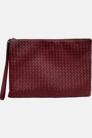 Bottega Veneta Leather and Mesh Clutch