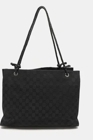 Gucci GG Canvas and Leather Braided Handle Tote