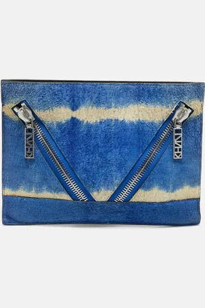 Kenzo /Black Leather and Coated Suede Kalifornia Clutch