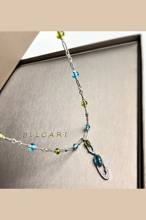 Bvlgari 18K Gold and Multicolor Gemstone and Diamond Pendant Necklace