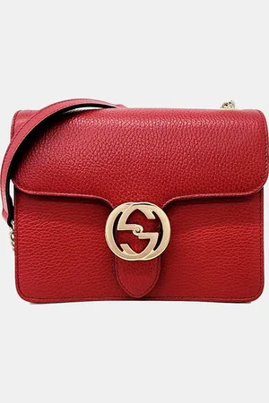 Gucci Leather Interlocking GG crossbody Bag