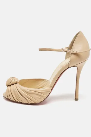 Christian Louboutin Leather Marchavekel Peep Toe Pumps Size 37.5