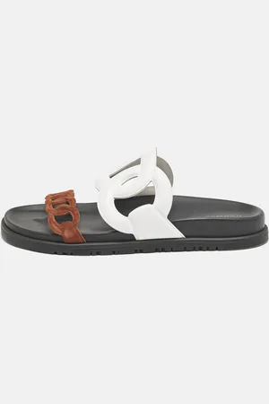 Hermès Leather and Suede Extra Sandals Size 38