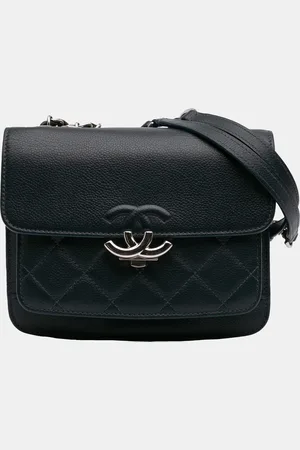 CHANEL Quilted Caviar CC Box Mini Flap Bag