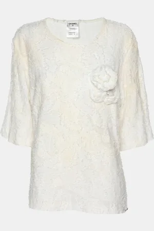 CHANEL Fabric Camelia Top L