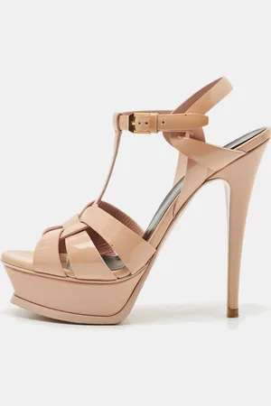 Saint Laurent Saint Laurent Patent Leather Tribute Platform Sandals Size 37.5