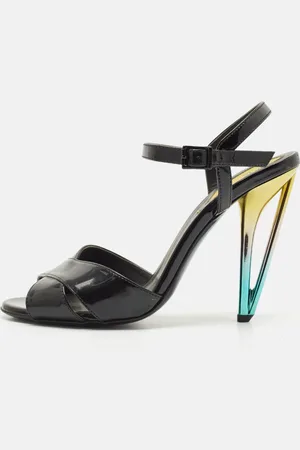 Fendi Patent Leather Ankle Strap Sandals Size 37.5