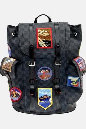 LOUIS VUITTON Coated Canvas and Leather Graphite Christopher Backpack PM