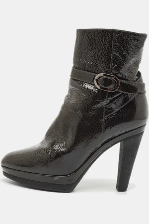 Sergio Rossi Patent Leather Ankle Boots Size 36.5