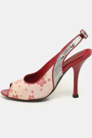 LOUIS VUITTON /Silver Python and Satin Limited Edition Takashi Murakami Slingback Sandals Size 36