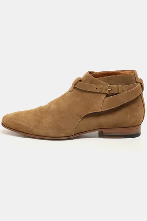 Saint Laurent Khaki Suede Jodhpur Ankle Length Boots Size 41