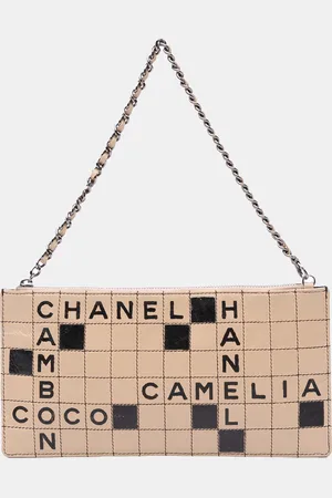 CHANEL Quilted Lambskin Camellia Crossword Handbag