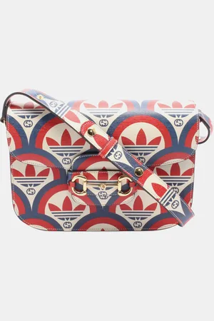 Gucci White Adidas Horsebit 1955 Leather Shoulder Bag