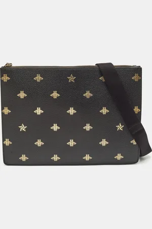 Gucci Leather Bee Star Messenger Bag