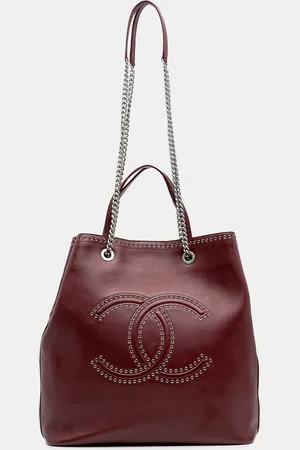CHANEL Large Calfskin Coco Eyelets Shopping Tote