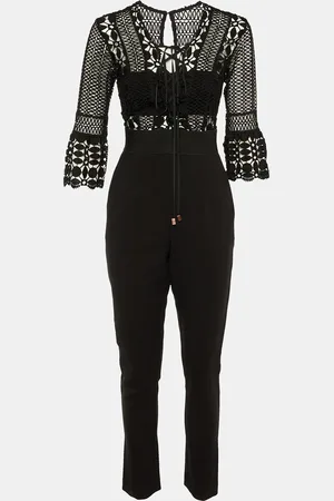 Self-Portrait Lace & Cady Tie Up Jumpsuit S