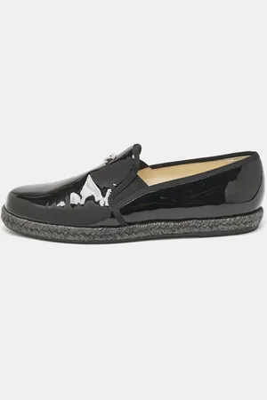 CHANEL Patent Leather CC Espadrille Loafers Size 41