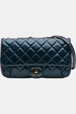 CHANEL Quilted Glazed Calfskin Coco Pleats Flap