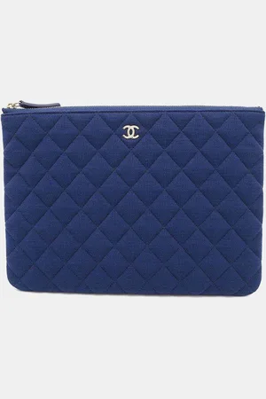 CHANEL Cotton Matelasse Clutch Bag